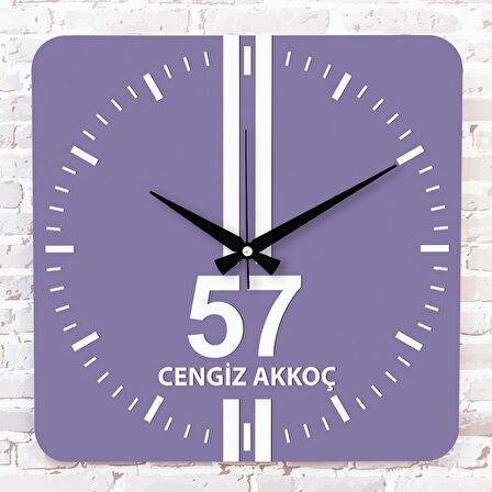Mor & Beyaz Sinoplulara Özel Ahşap Saat 33cm KA01-1613