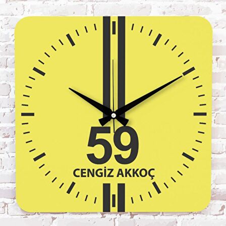 Sarı & Siyah Tekirdağlılara Özel Ahşap Saat 33cm KA01-1615