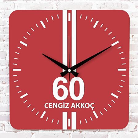 Kırmızı & Beyaz Tokatlılara Özel Ahşap Saat 33cm KA01-1616