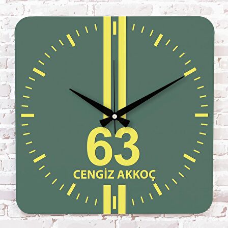 Sarı & Yeşil Şanlıurfalılara Ahşap Saat 33cm KA01-1619