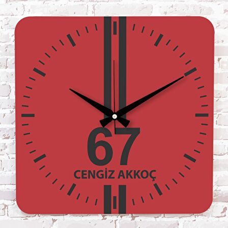 Kırmızı & Siyah Zonguldaklılara Ahşap Saat 33cm KA01-1623
