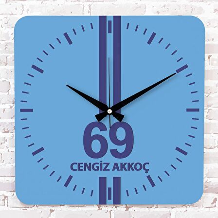 Mavi & Lacivert Bayburtlulara Özel Ahşap Saat 33cm KA01-1625