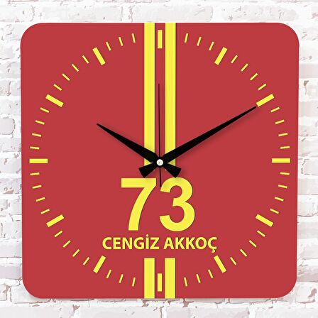 Sarı & Kırmızı Şırnaklılara Özel Ahşap Saat 33cm KA01-1629