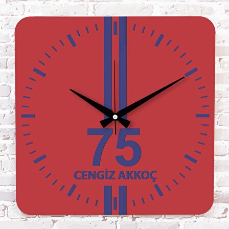 Kırmızı & Lacivert Ardahanlılara Özel Ahşap Saat 33cm KA01-1631