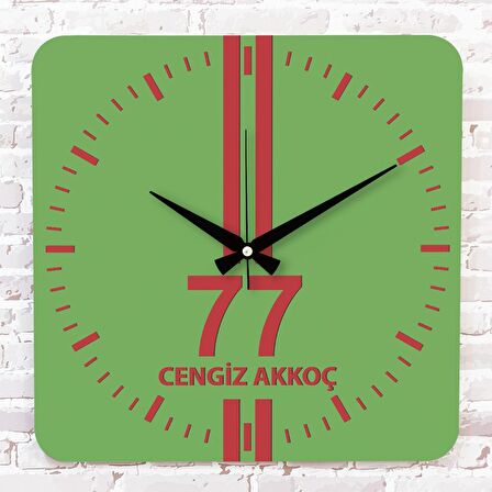 Kırmızı & Yeşil Yalovalılara Özel Ahşap Saat 33cm KA01-1633