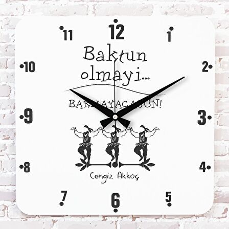 Karadenizliye Hediye Bakmayacasun Tasarımlı Ahşap Saat 33cm KA01-1646
