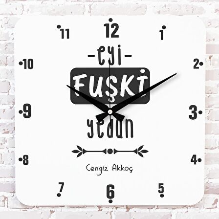 Karadenizliye Hediye Eyi Fuşki Yedun Tasarımlı Ahşap Saat 33cm KA01-1653