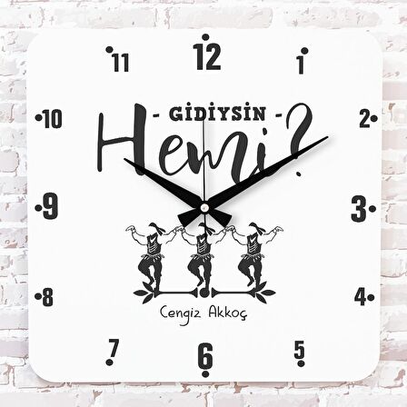 Karadenizliye Hediye Gidiysin Emi Tasarımlı Ahşap Saat 33cm KA01-1656