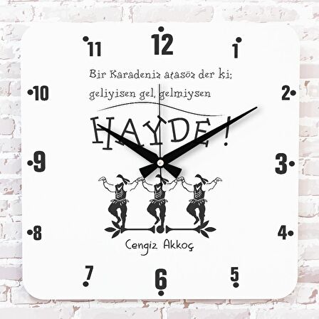 Karadenizliye Hediye Hayde Tasarımlı Ahşap Saat 33cm KA01-1660
