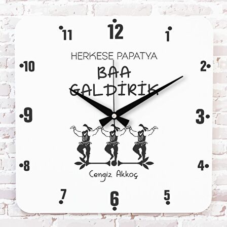 Karadenizliye Hediye Herkese Papatya Baa Galdirik Tasarımlı Ahşap Saat 33cm KA01-1663