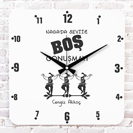 Karadenizliye Hediye Nagada Seviiz Boş Gonuşmayı Tasarımlı Ahşap Saat 33cm KA01-1669