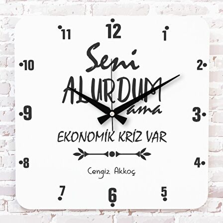 Karadenizliye Hediye Seni Alurdum Ama Tasarımlı Ahşap Saat 33cm KA01-1673