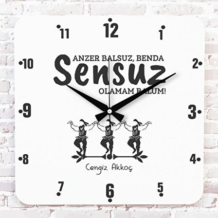 Karadenizliye Hediye Sensuz Olamam Tasarımlı Ahşap Saat 33cm KA01-1674