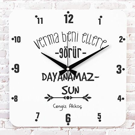 Karadenizliye Hediye Verma Beni Ellere Tasarımlı Ahşap Saat 33cm KA01-1680