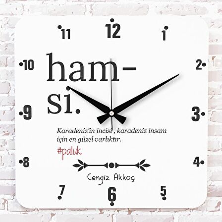 Karadenizliye Hediye Hamsi Tasarımlı Ahşap Saat 33cm KA01-1684