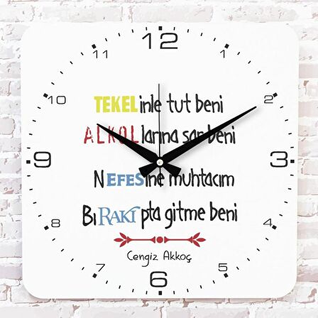 Kişiye Özel Tekelinle Tut Beni Hediye Ahşap Saat 33cm KA01-1707