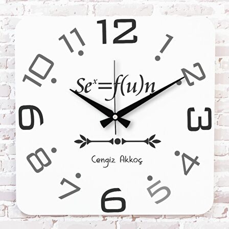 Kişiye Özel Formül Tasarımlı Hediye Ahşap Saat 33cm KA01-1734