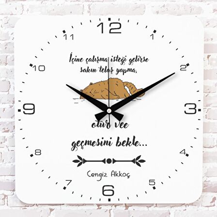 Kişiye Özel Çalışma İsteği Tasarımlı Hediye Ahşap Saat 33cm KA01-1740