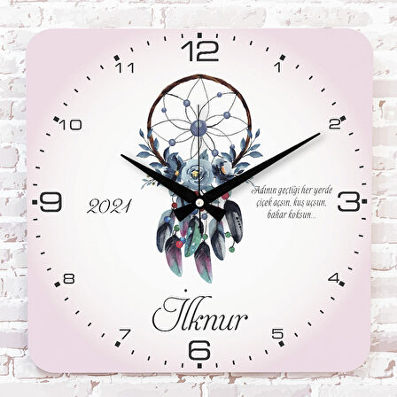 Kişiye Özel Çocuk Odası Hediyesi Ahşap Saat 33cm KA01-1759