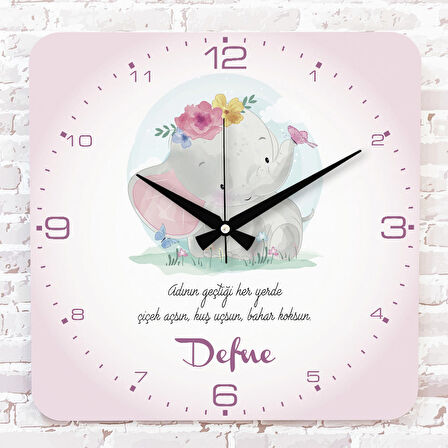 Kişiye Özel Çocuk Odası Hediyesi Ahşap Saat 33cm KA01-1768