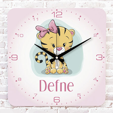 Kişiye Özel Çocuk Odası Hediyesi Ahşap Saat 33cm KA01-1769