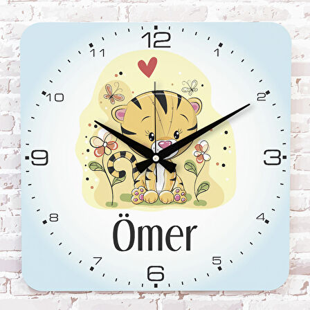 Kişiye Özel Çocuk Odası Hediyesi Ahşap Saat 33cm KA01-1770