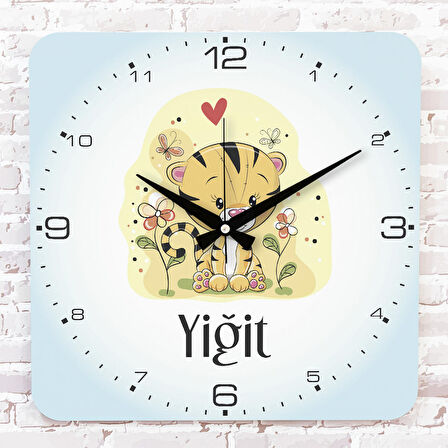 Kişiye Özel Çocuk Odası Hediyesi Ahşap Saat 33cm KA01-1771