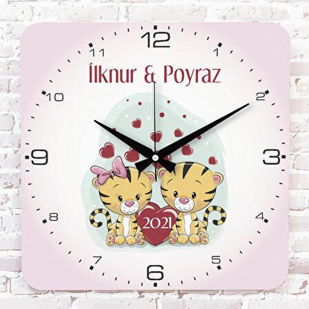 Kişiye Özel Çocuk Odası Hediyesi Ahşap Saat 33cm KA01-1772