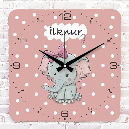 Kişiye Özel Çocuk Odası Hediyesi Ahşap Saat 33cm KA01-1774
