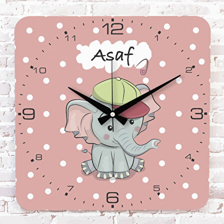 Kişiye Özel Çocuk Odası Hediyesi Ahşap Saat 33cm KA01-1775
