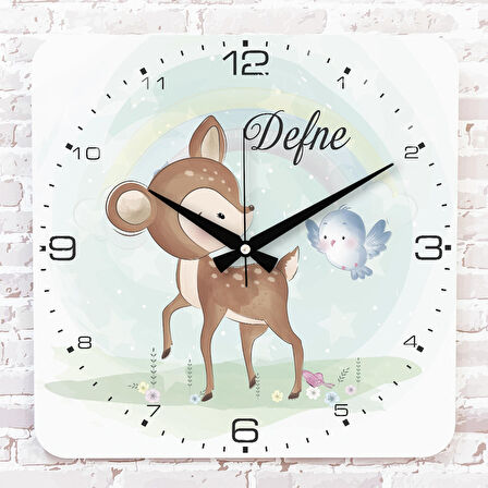 Kişiye Özel Çocuk Odası Hediyesi Ahşap Saat 33cm KA01-1779