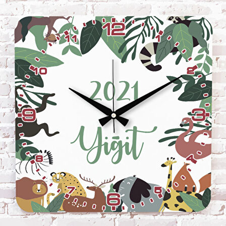 Kişiye Özel Çocuk Odası Hediyesi Ahşap Saat 33cm KA01-1781