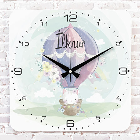 Kişiye Özel Çocuk Odası Hediyesi Ahşap Saat 33cm KA01-1782
