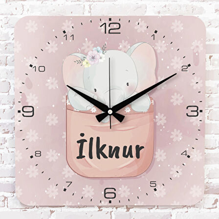 Kişiye Özel Çocuk Odası Hediyesi Ahşap Saat 33cm KA01-1785