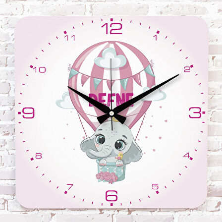 Kişiye Özel Çocuk Odası Hediyesi Ahşap Saat 33cm KA01-1788