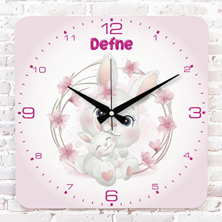 Kişiye Özel Çocuk Odası Hediyesi Ahşap Saat 33cm KA01-1792