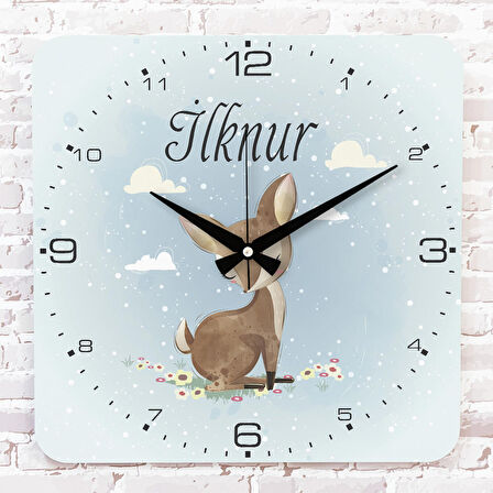 Kişiye Özel Çocuk Odası Hediyesi Ahşap Saat 33cm KA01-1798