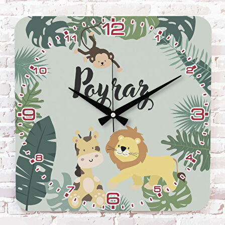 Kişiye Özel Çocuk Odası Hediyesi Ahşap Saat 33cm KA01-1803