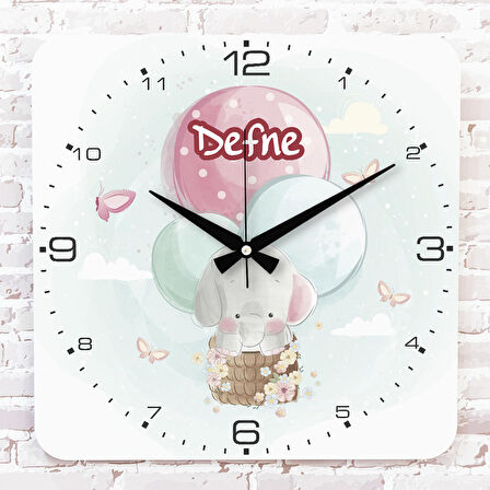 Kişiye Özel Çocuk Odası Hediyesi Ahşap Saat 33cm KA01-1807