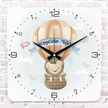 Kişiye Özel Çocuk Odası Hediyesi Ahşap Saat 33cm KA01-1808