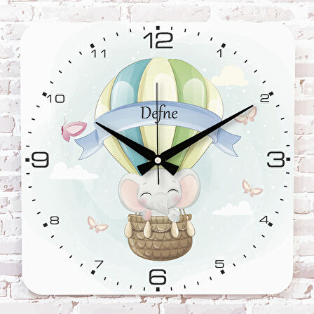 Kişiye Özel Çocuk Odası Hediyesi Ahşap Saat 33cm KA01-1809
