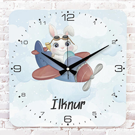Kişiye Özel Çocuk Odası Hediyesi Ahşap Saat 33cm KA01-1813