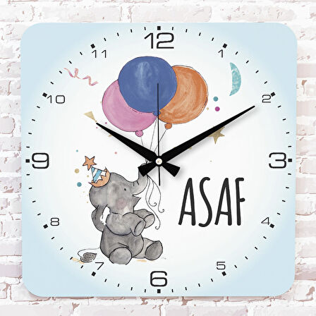 Kişiye Özel Çocuk Odası Hediyesi Ahşap Saat 33cm KA01-1823