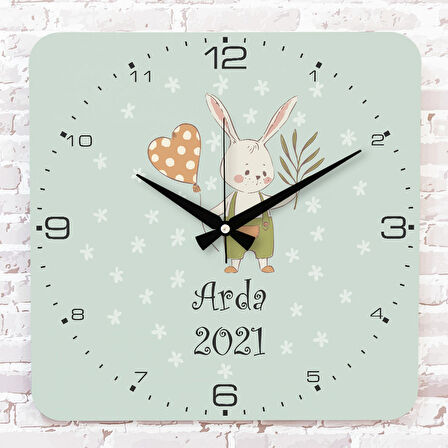 Kişiye Özel Çocuk Odası Hediyesi Ahşap Saat 33cm KA01-1828