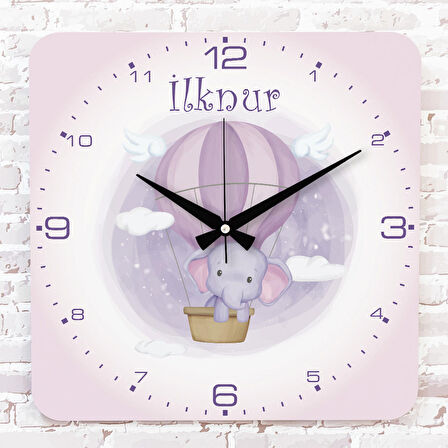 Kişiye Özel Çocuk Odası Hediyesi Ahşap Saat 33cm KA01-1829