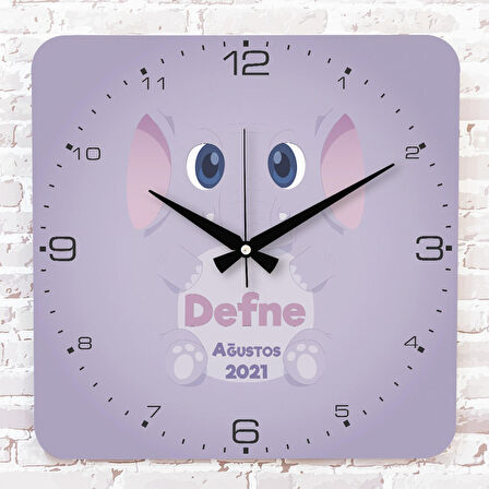 Kişiye Özel Çocuk Odası Hediyesi Ahşap Saat 33cm KA01-1845