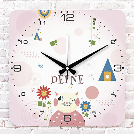 Kişiye Özel Çocuk Odası Hediyesi Ahşap Saat 33cm KA01-1848