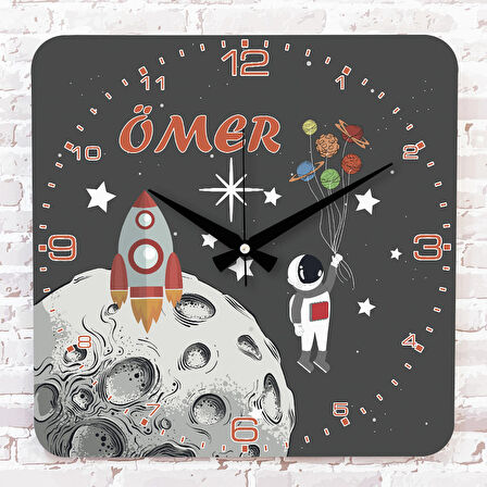 Kişiye Özel Çocuk Odası Hediyesi Ahşap Saat 33cm KA01-1849