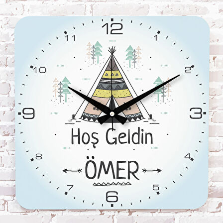 Kişiye Özel Çocuk Odası Hediyesi Ahşap Saat 33cm KA01-1861