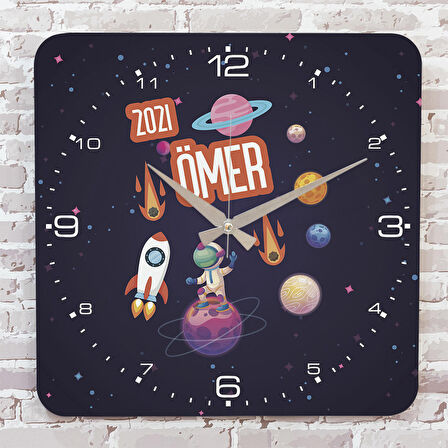 Kişiye Özel Çocuk Odası Hediyesi Ahşap Saat 33cm KA01-1869